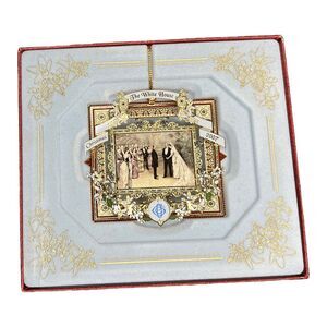 Vintage Chemart Christmas Ornament 2007 White House 24K Gold Finished Brass